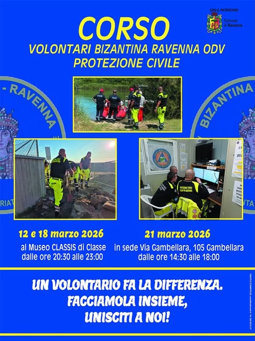 Corso 2026 di avvicinamento per volontari di protezione civile - Un volontario fa la differenza, facciamola assieme!